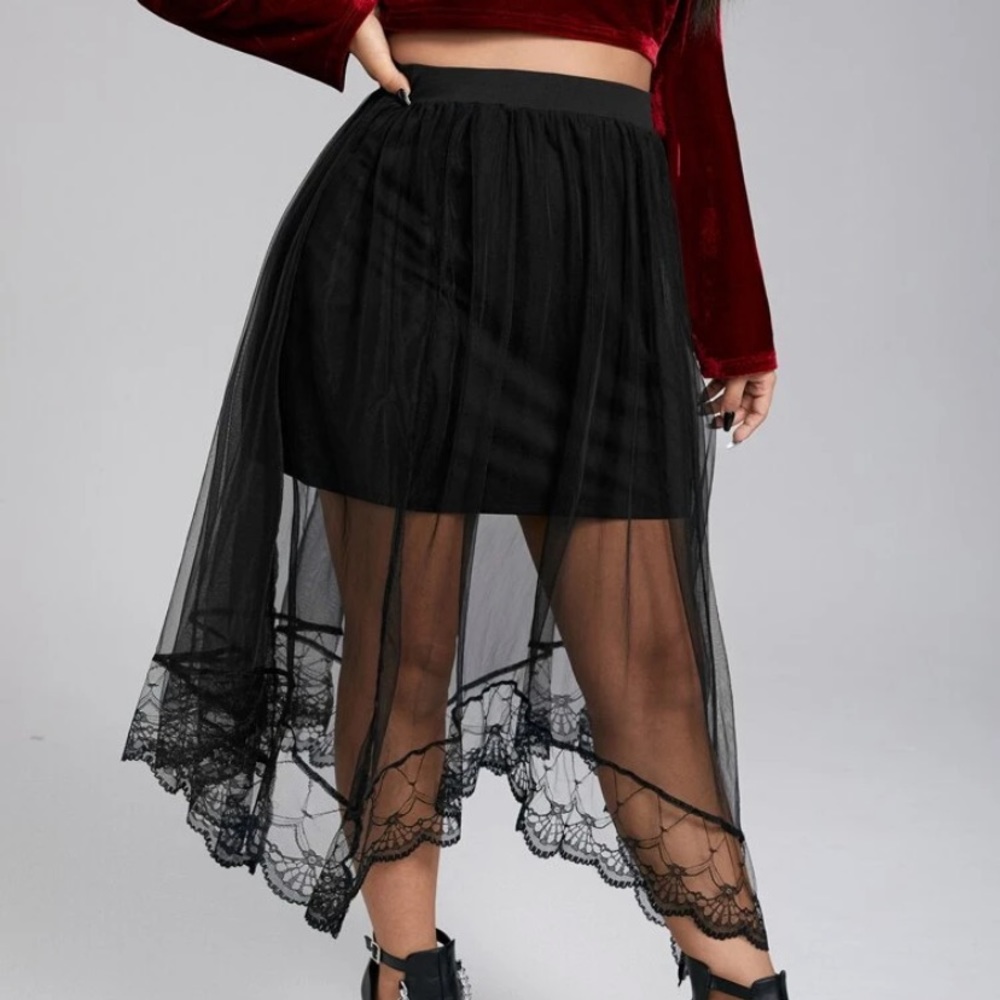 Lace Overlay Skirt